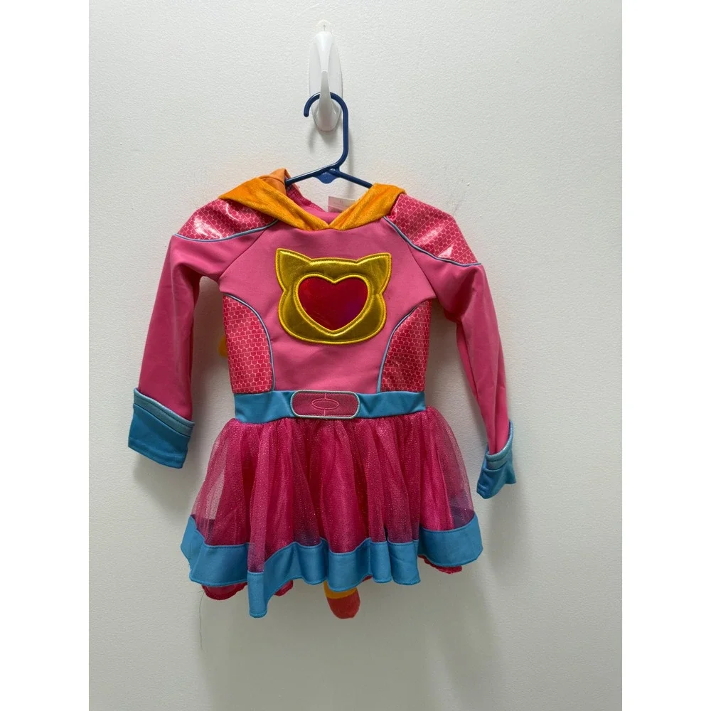Disney SuperKitties Ginny Costume Dress Hooded Tutu Pink Orange 2T 3013